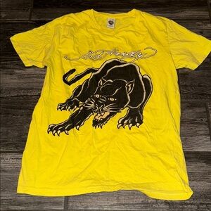 Ed Hardy Vibrant Yellow Tee with Panther Design